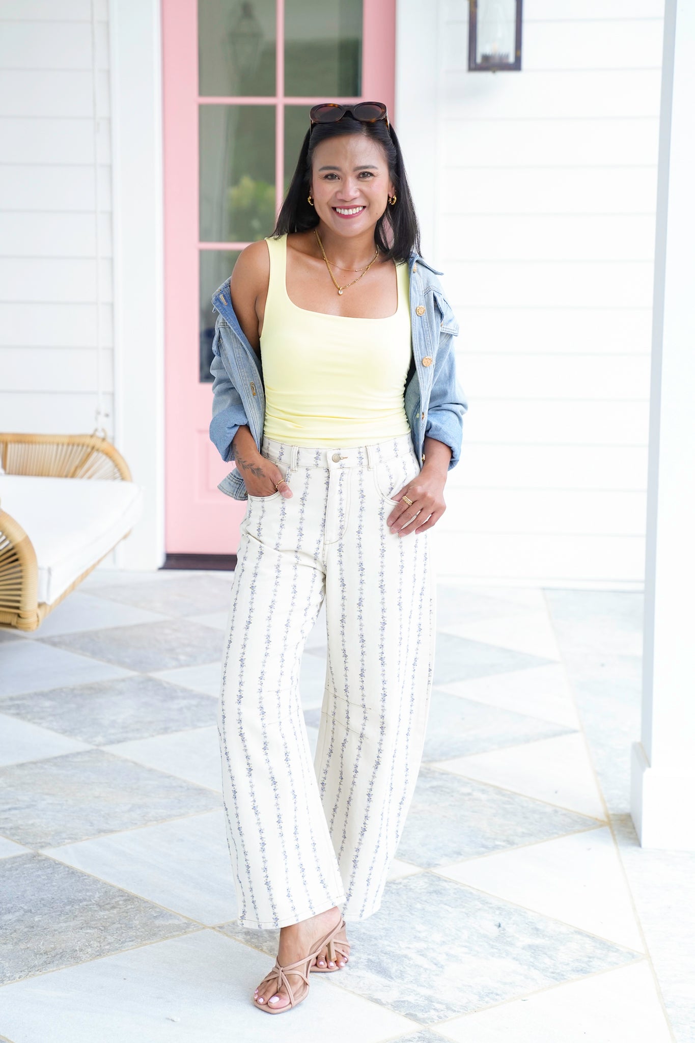 Solid Sleeveless Square Neck Top with Shirring Detail