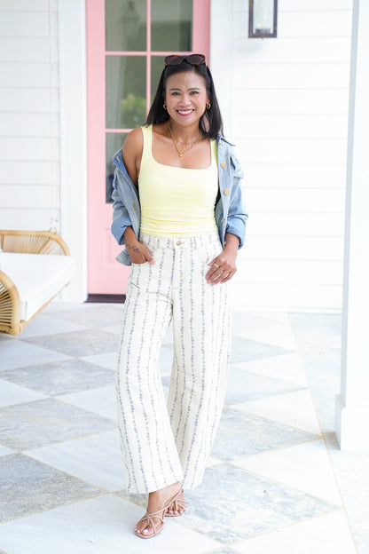 Solid Sleeveless Square Neck Top with Shirring Detail