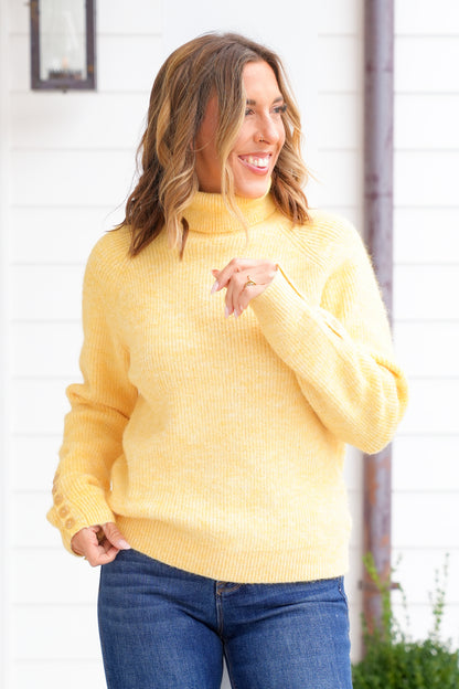 Yellow Long Sleeve Turtle Neck Sweater