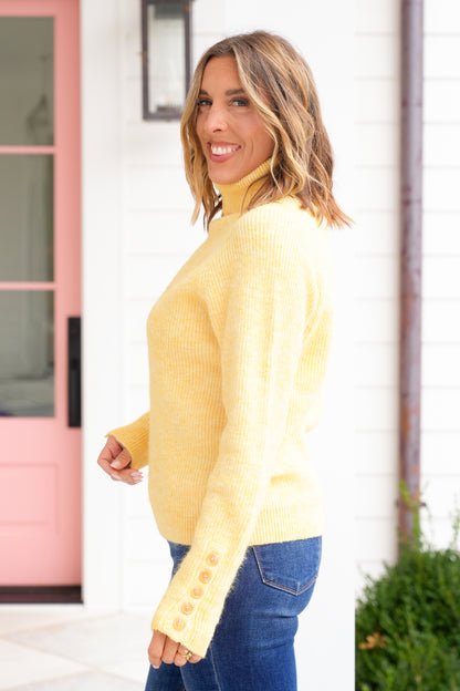 Yellow Long Sleeve Turtle Neck Sweater