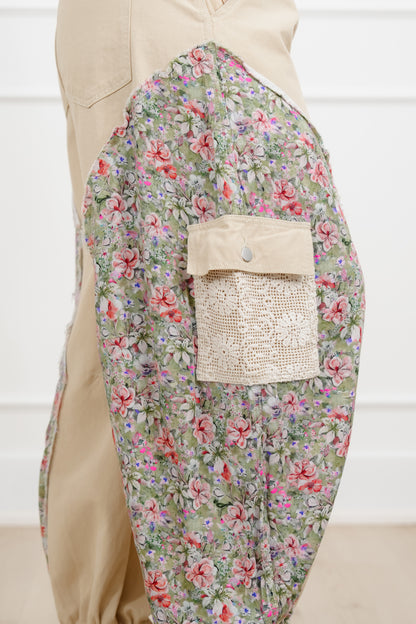 POL Twill Joggers with Floral Print