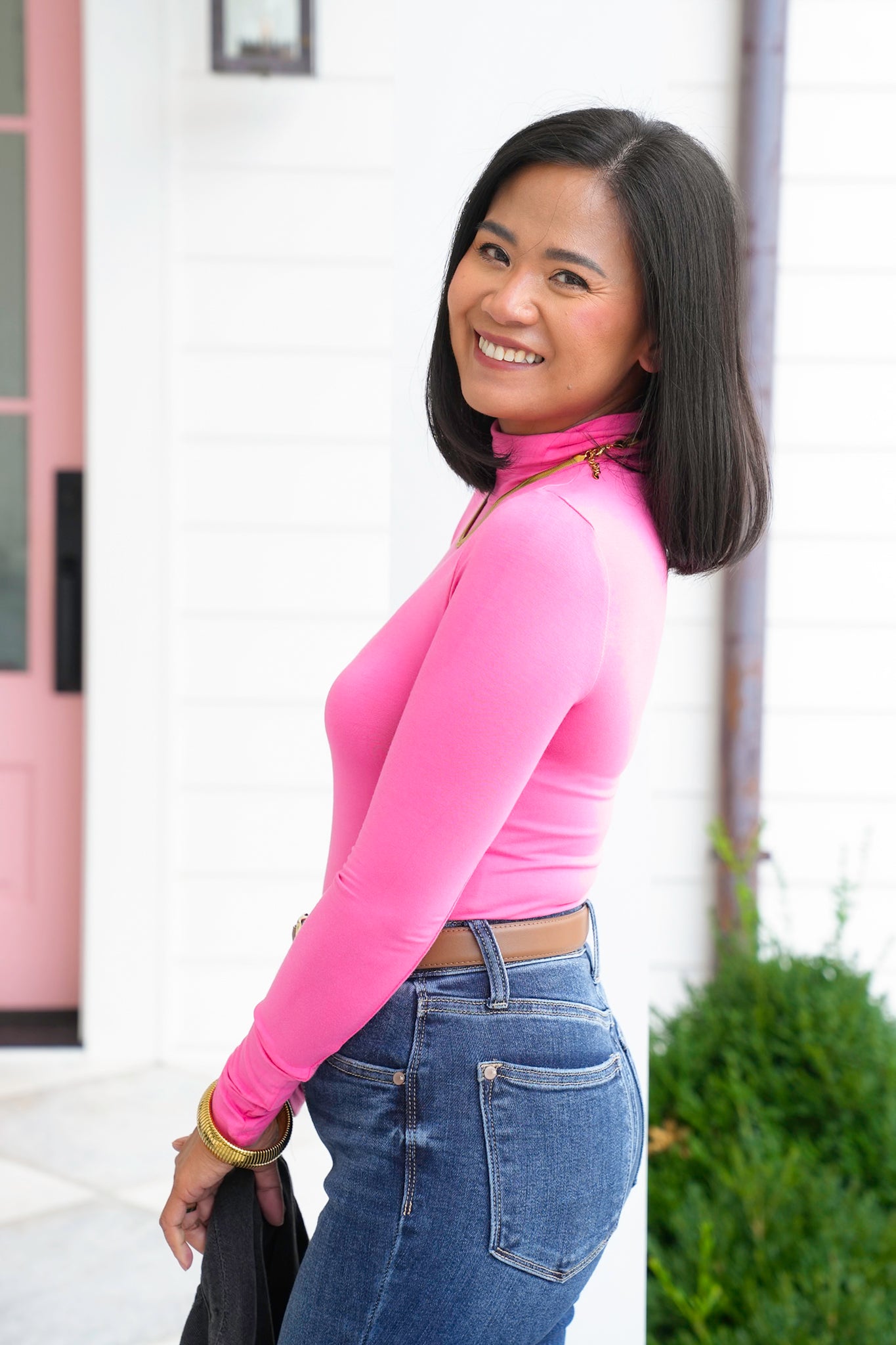 Long Sleeve Turtleneck Fitted Top