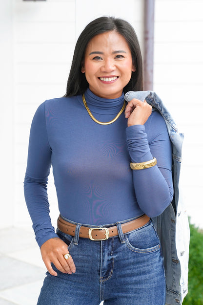 Long Sleeve Turtleneck Fitted Top