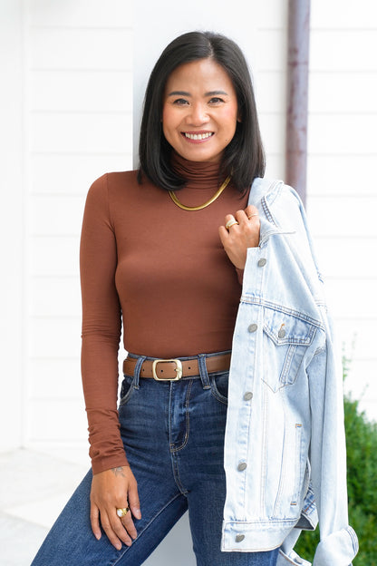 Long Sleeve Turtleneck Fitted Top