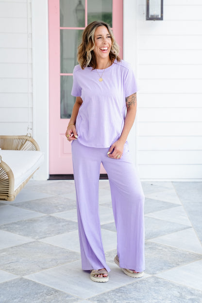 Plus/Reg High Waist Wide Leg Lounge Pants