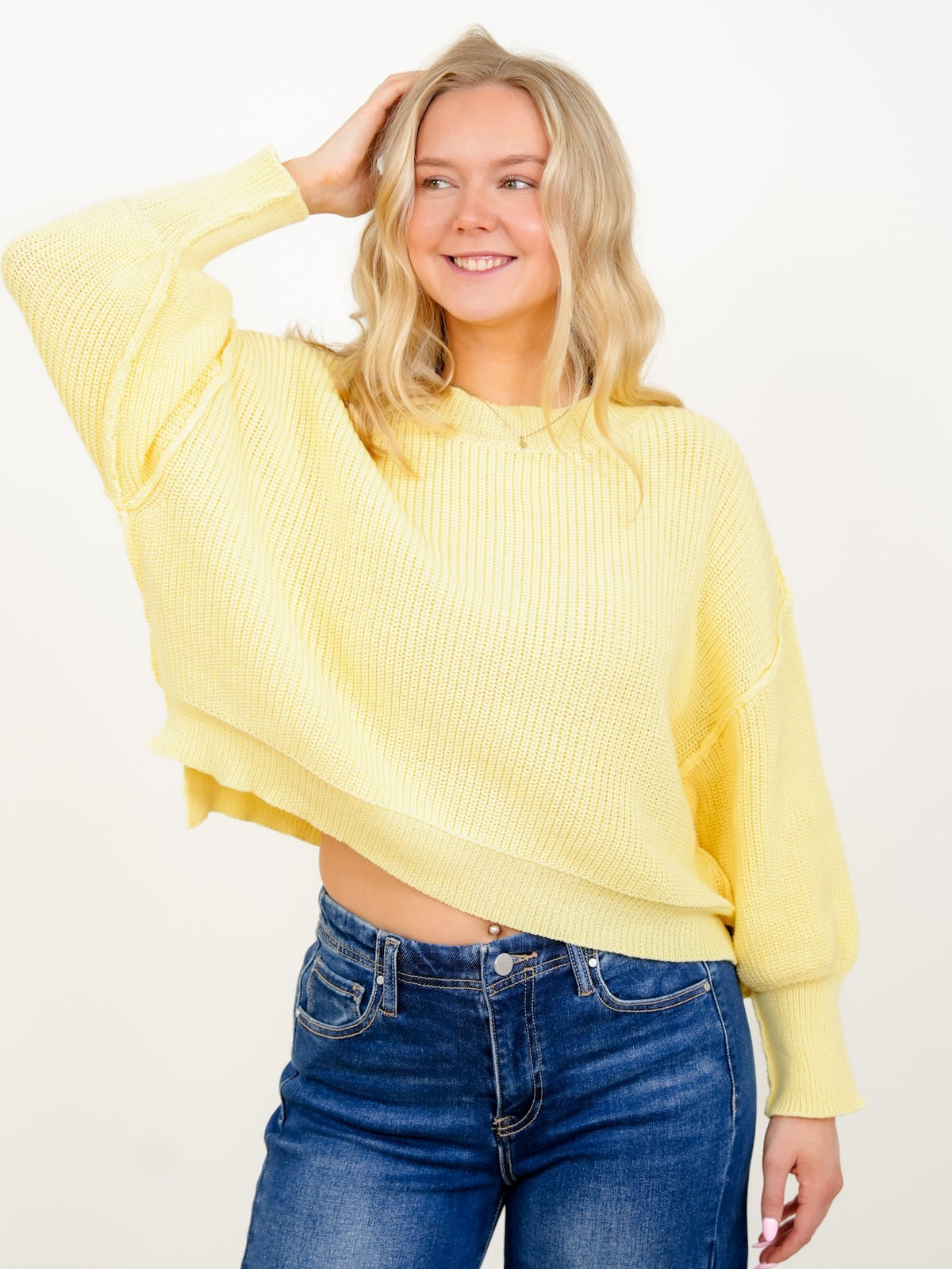 Solid Long Sleeve Boat Neck Pullover Sweater - Freckled Poppy