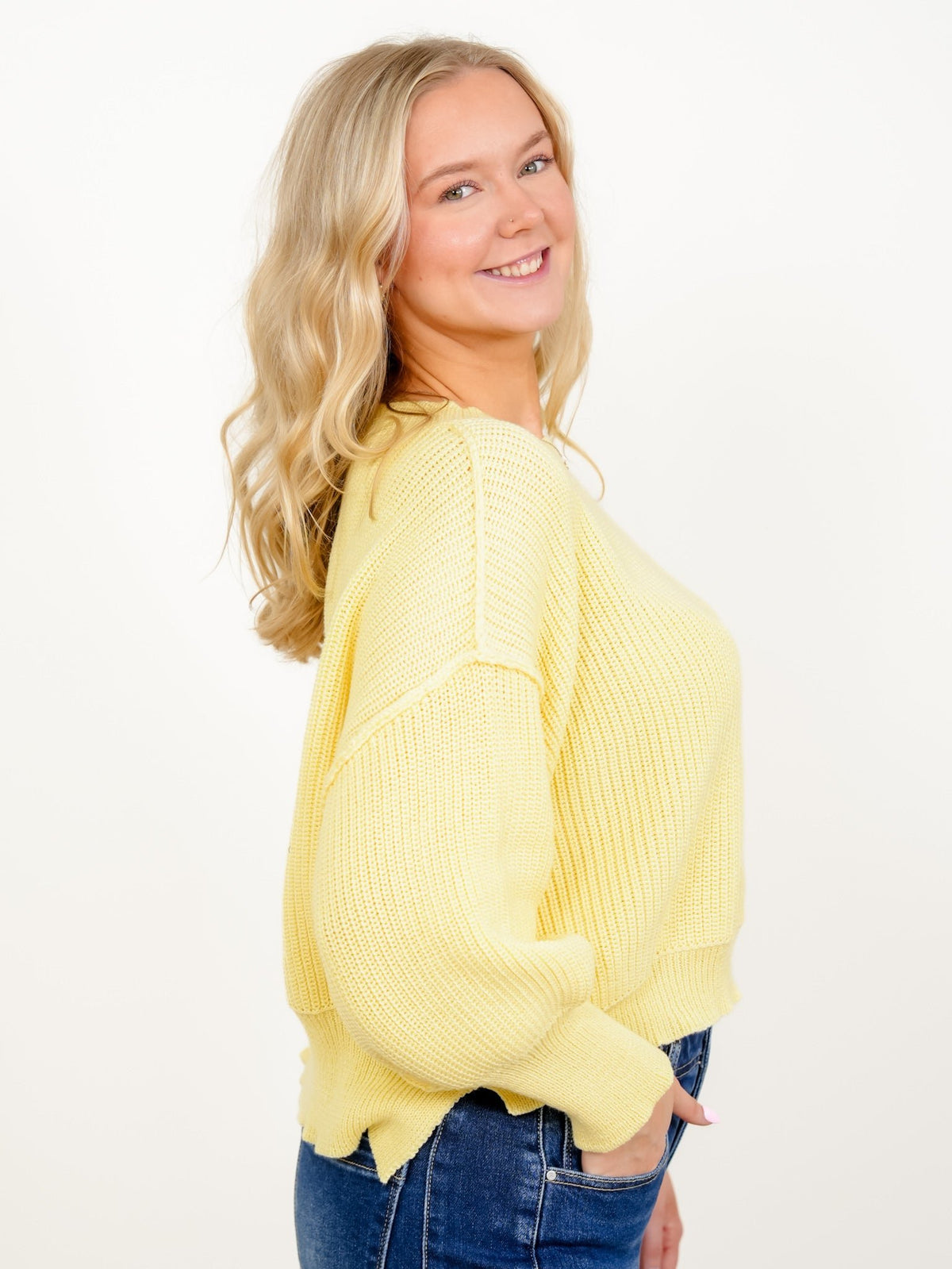 Solid Long Sleeve Boat Neck Pullover Sweater - Freckled Poppy