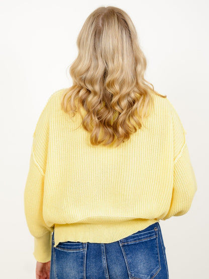 Solid Long Sleeve Boat Neck Pullover Sweater - Freckled Poppy