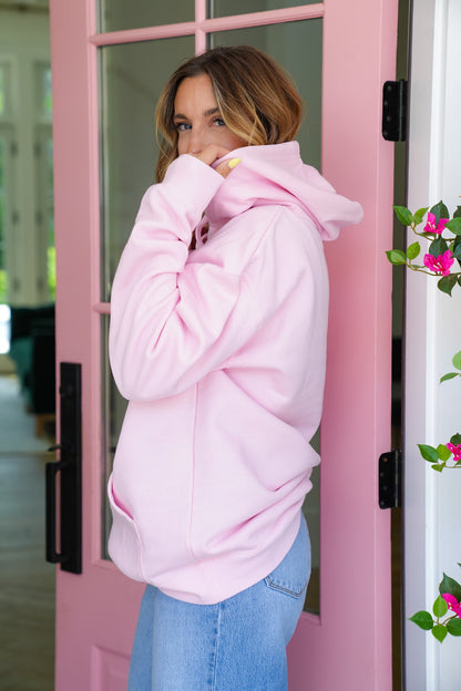Plus/Reg Long Sleeve Embroidered "Freckled Poppy" Graphic Hoodie