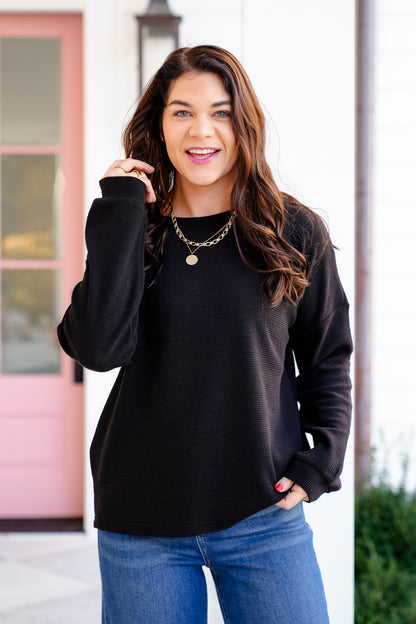 Door Buster! Zenana Double Knit Round Neck Long Sleeve Top