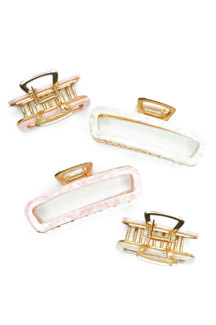 Harlow Hollow Rectangle Metal Claw Clip