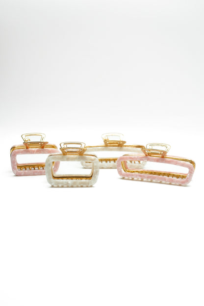 Harlow Hollow Rectangle Metal Claw Clip