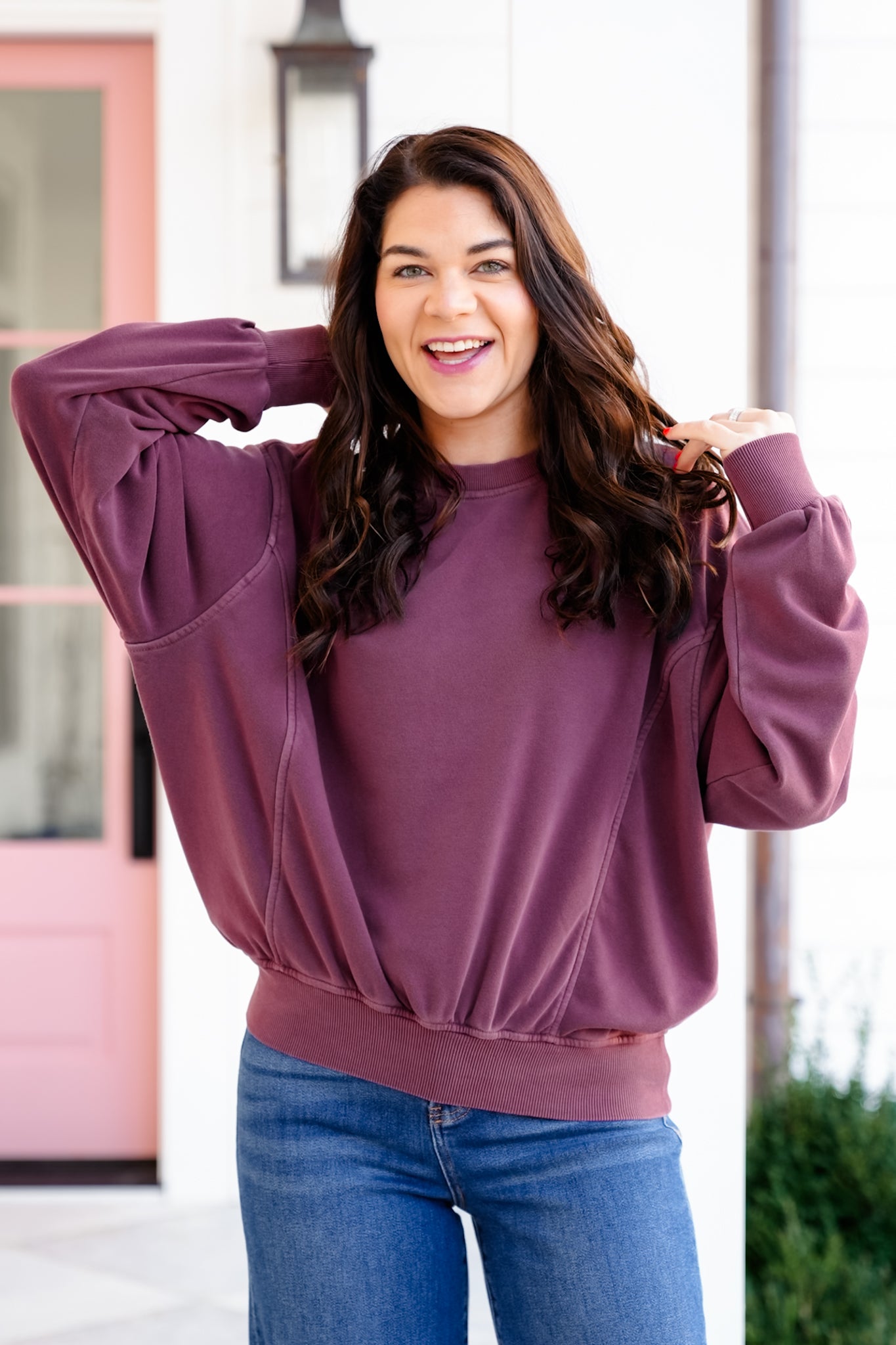 Door Buster! Zenana Soft Fleece Pigment Dye Pullover – Freckled Poppy