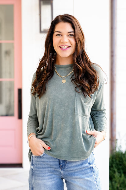 Door Buster! Zenana Washed Ribbed Dolman Sleeve Round Neck Top