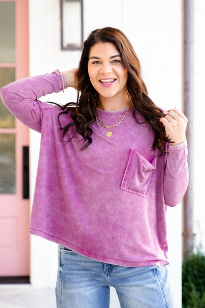 Door Buster! Zenana Washed Ribbed Dolman Sleeve Round Neck Top