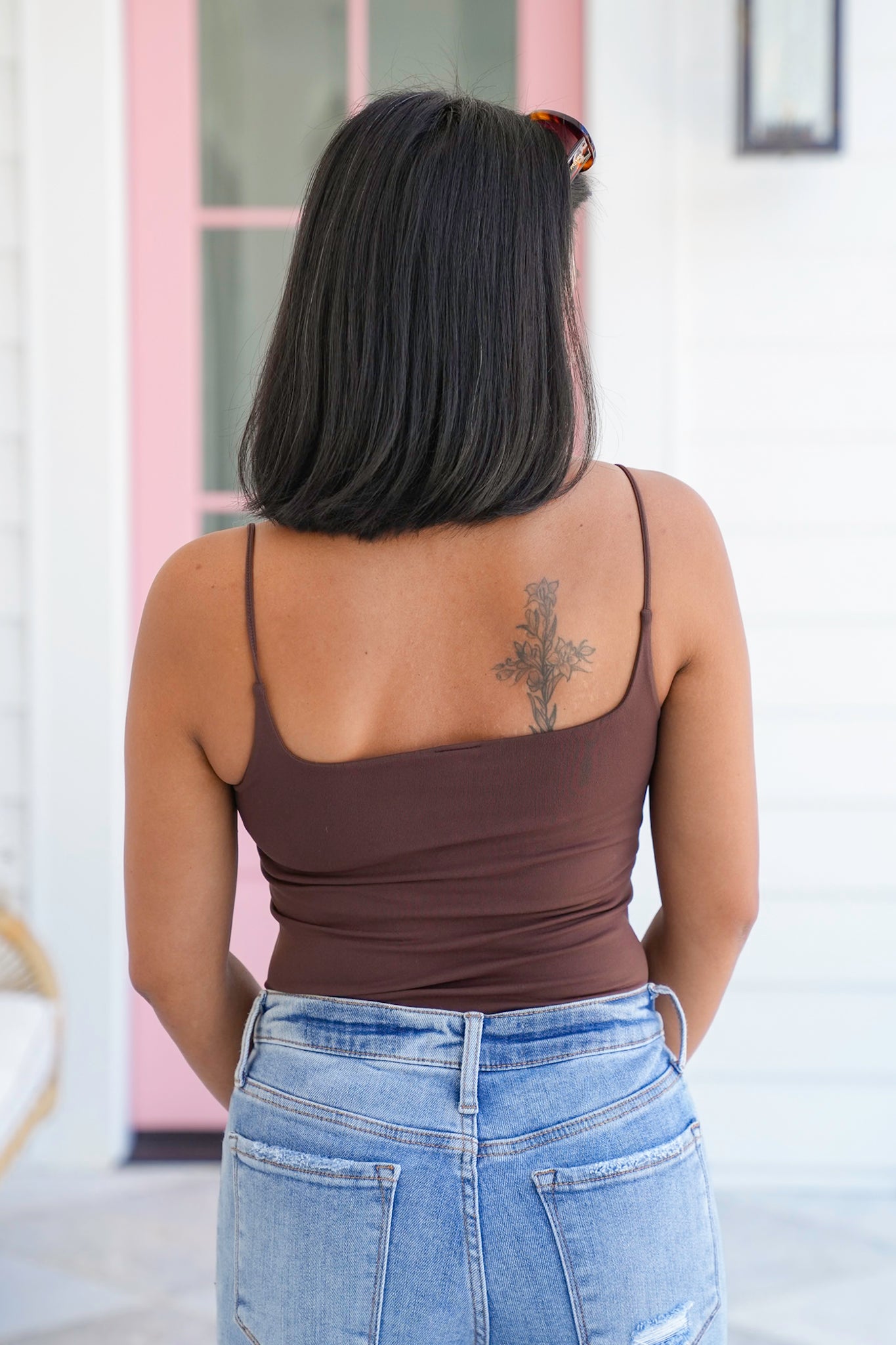 Solid Sleeveless Square Neck Cami Top