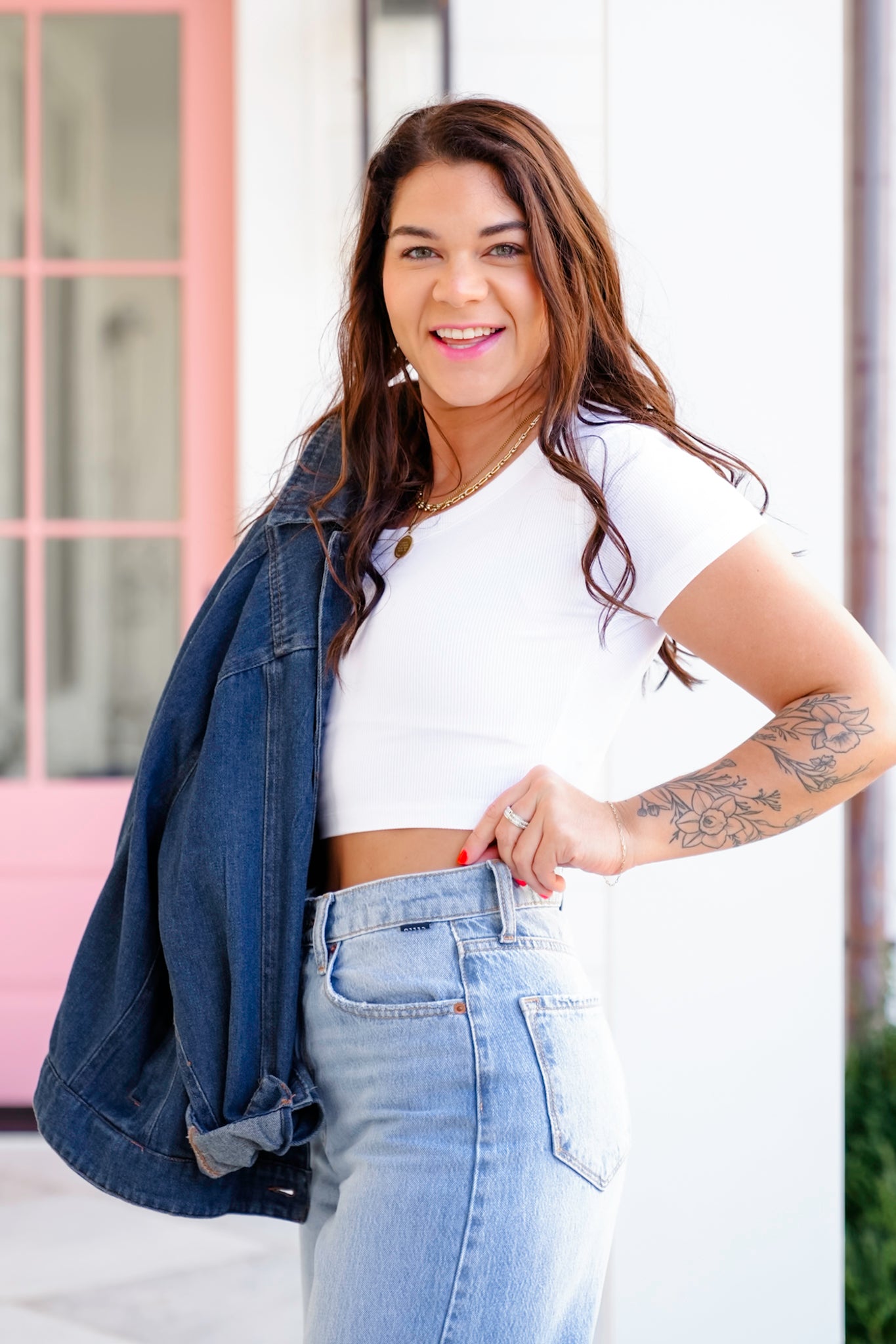 Poppy Day Door Buster! Zenana Ribbed Scoop Neck Crop Short Sleeve Top