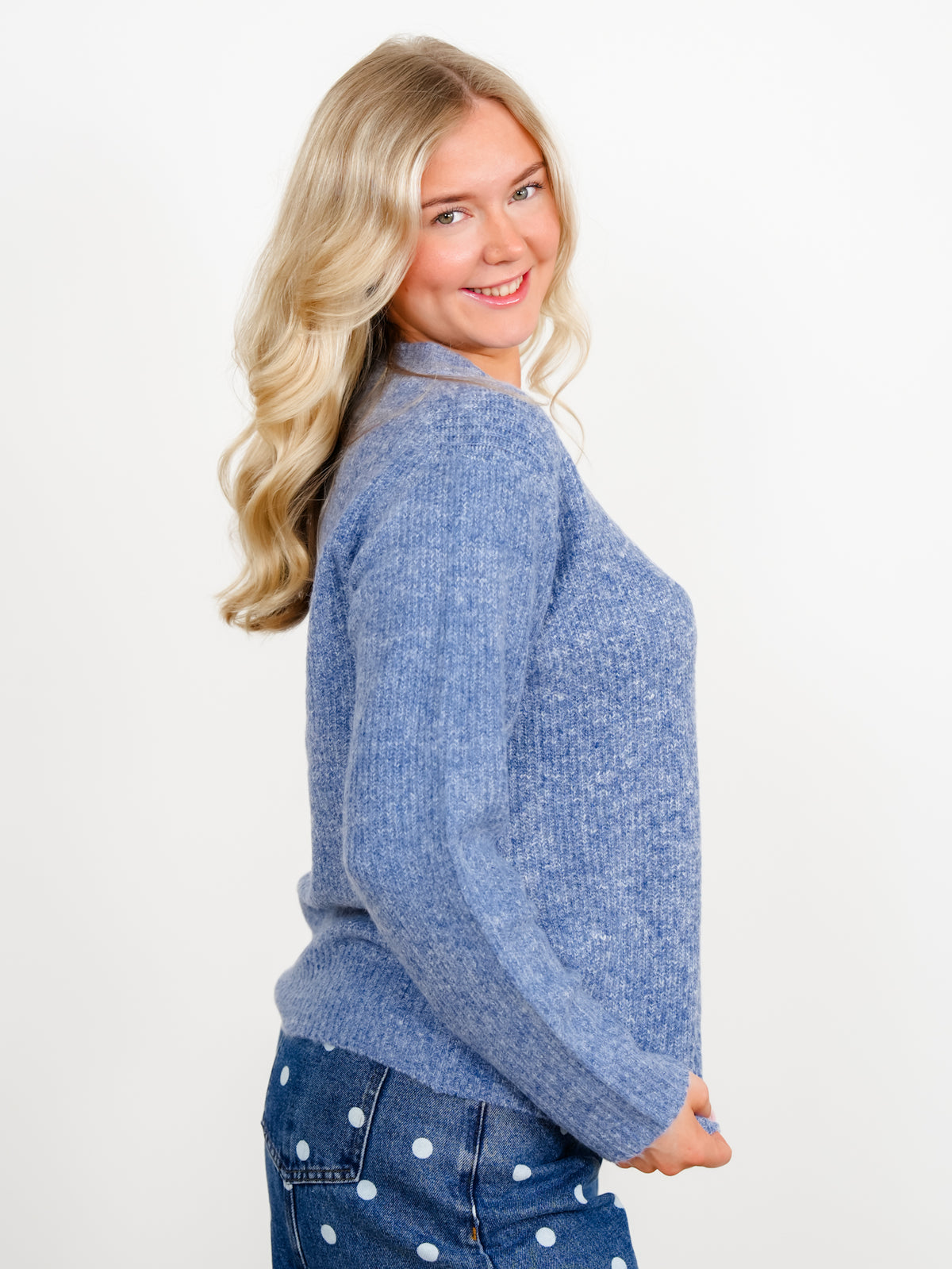 Long Sleeve Crew Neck Pullover Sweater - Freckled Poppy