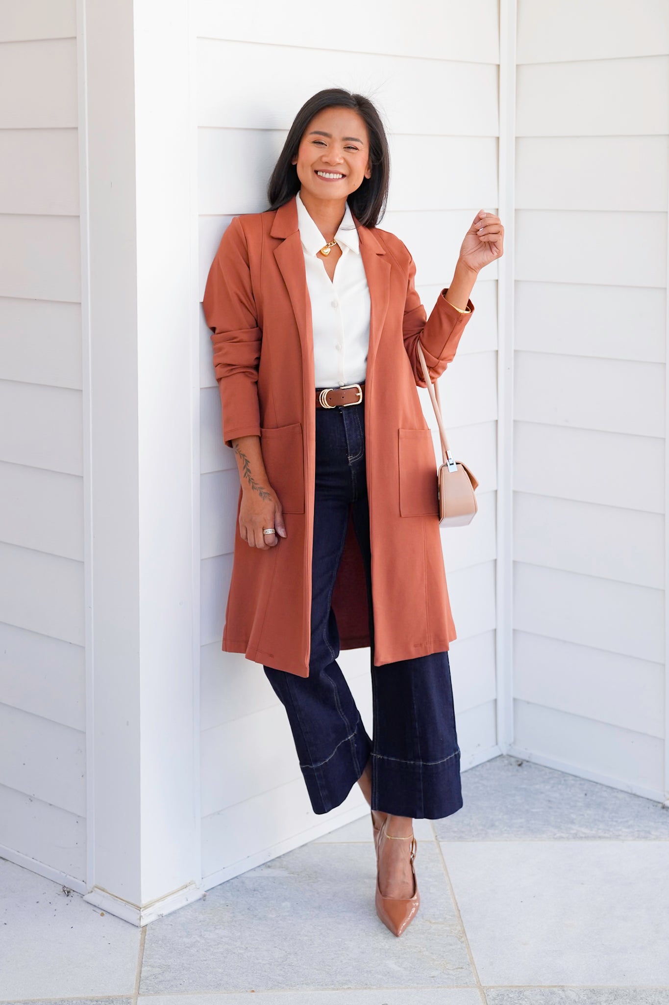 Door Buster! Plus/Reg Magic Chic Long Sleeve Midi Jacket