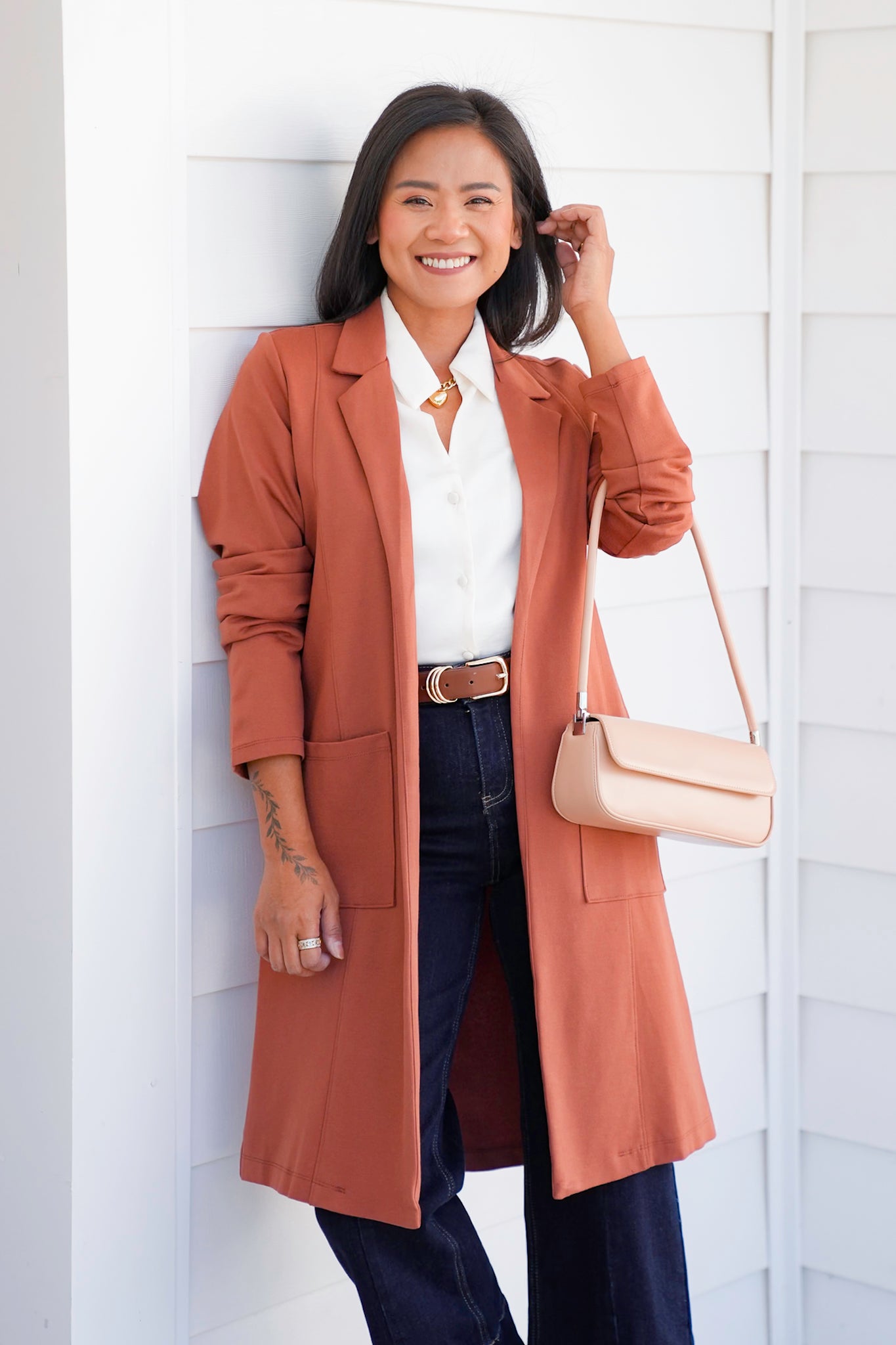 Door Buster! Plus/Reg Magic Chic Long Sleeve Midi Jacket