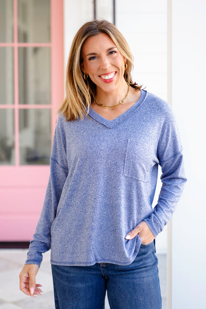 Poppy Day Door Buster! Zenana Soft Melange Hacci Exposed Seam Coin Pocket Tee