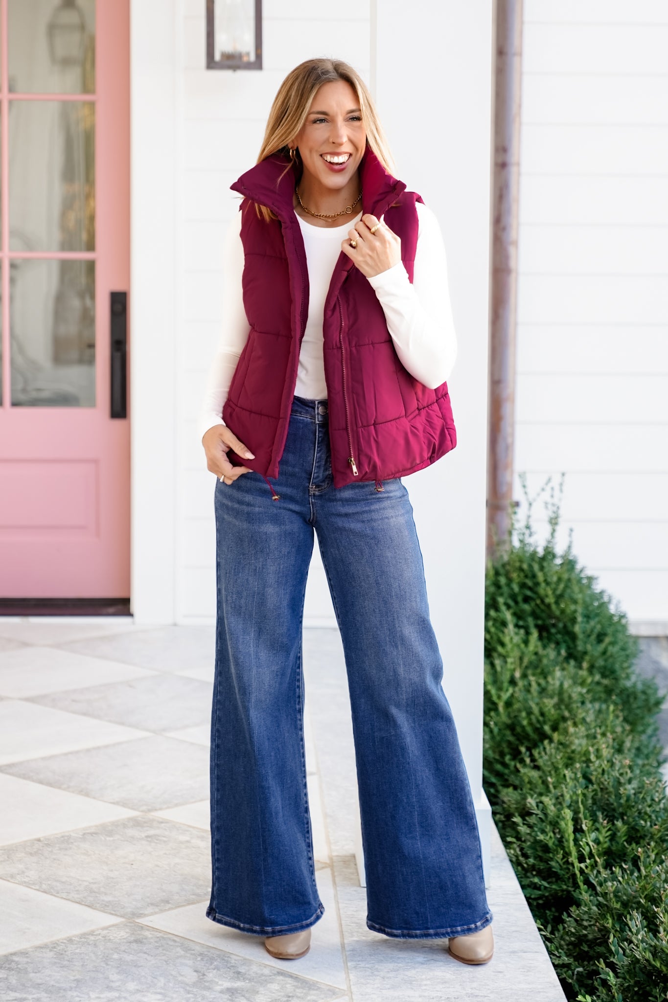 Poppy Day Door Buster! Zenana High Neck Puffer Vest