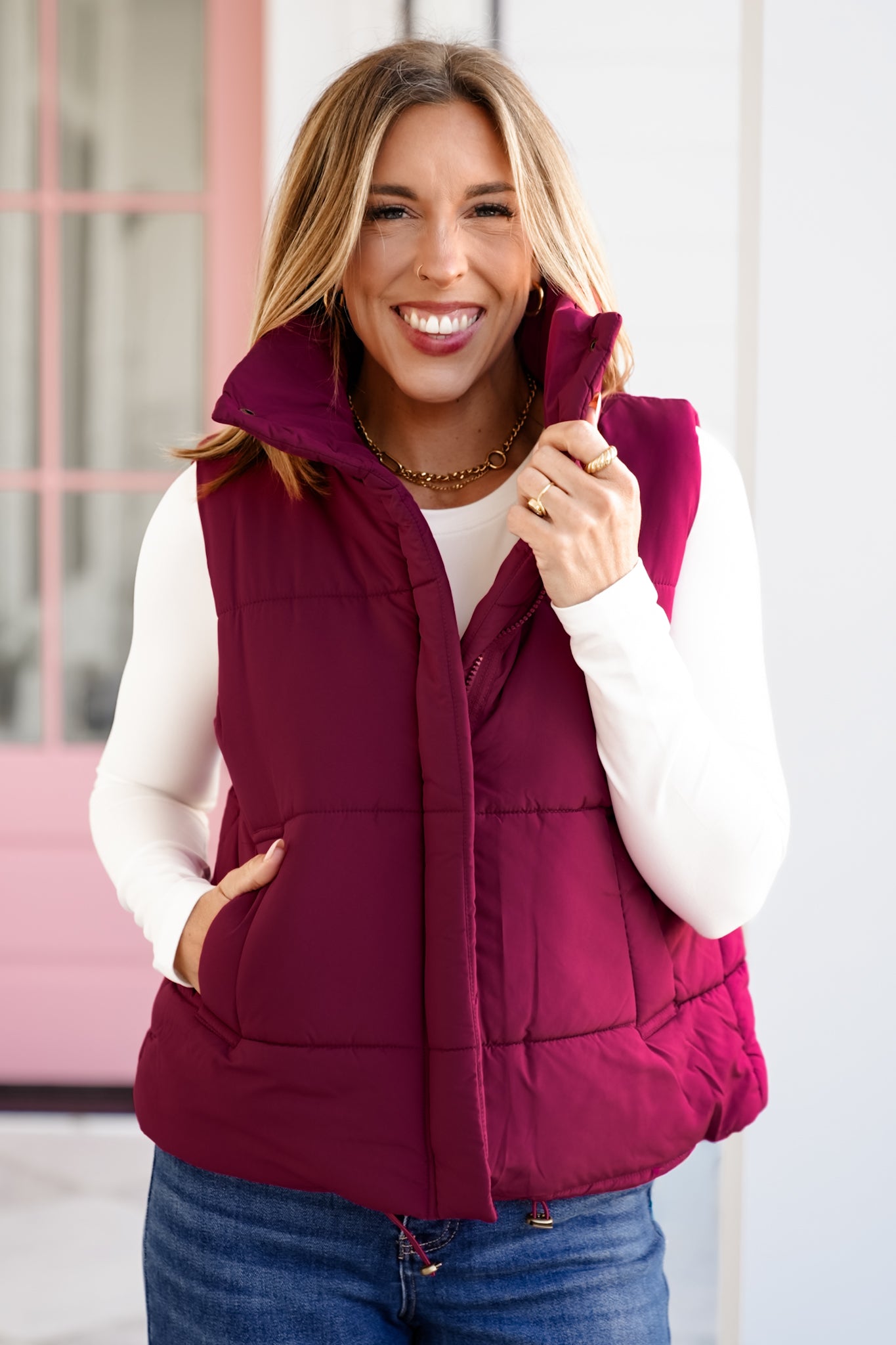 Poppy Day Door Buster! Zenana High Neck Puffer Vest