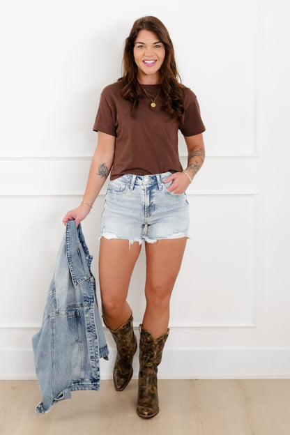 Door Buster! Zenana Acid Cotton Crew Neck Short Sleeve Cropped Tee Shirt