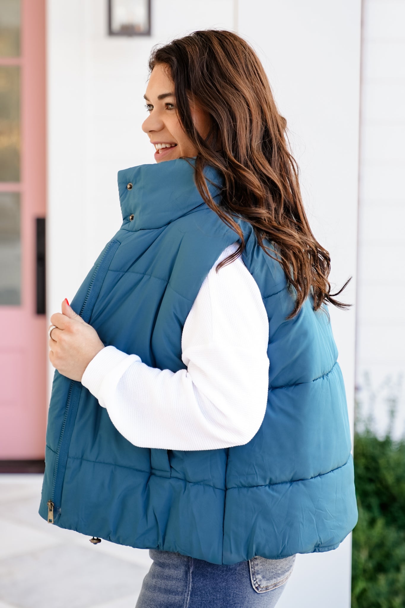 Poppy Day Door Buster! Zenana High Neck Puffer Vest