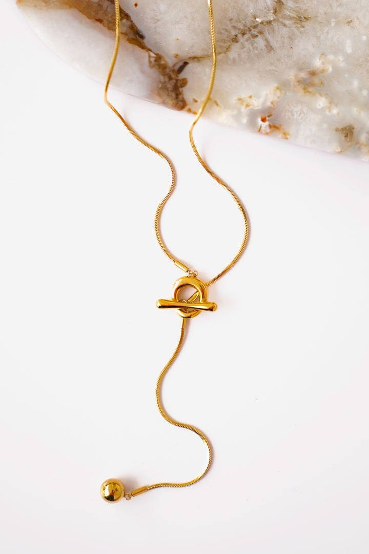 Mila + Stevie Ball Drop Bolo Necklace