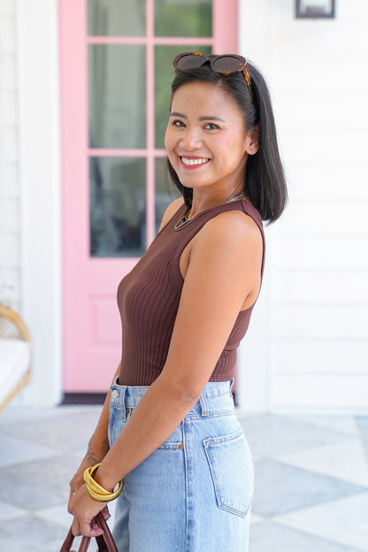 Wide Ribbed Sleeveless Tank Top