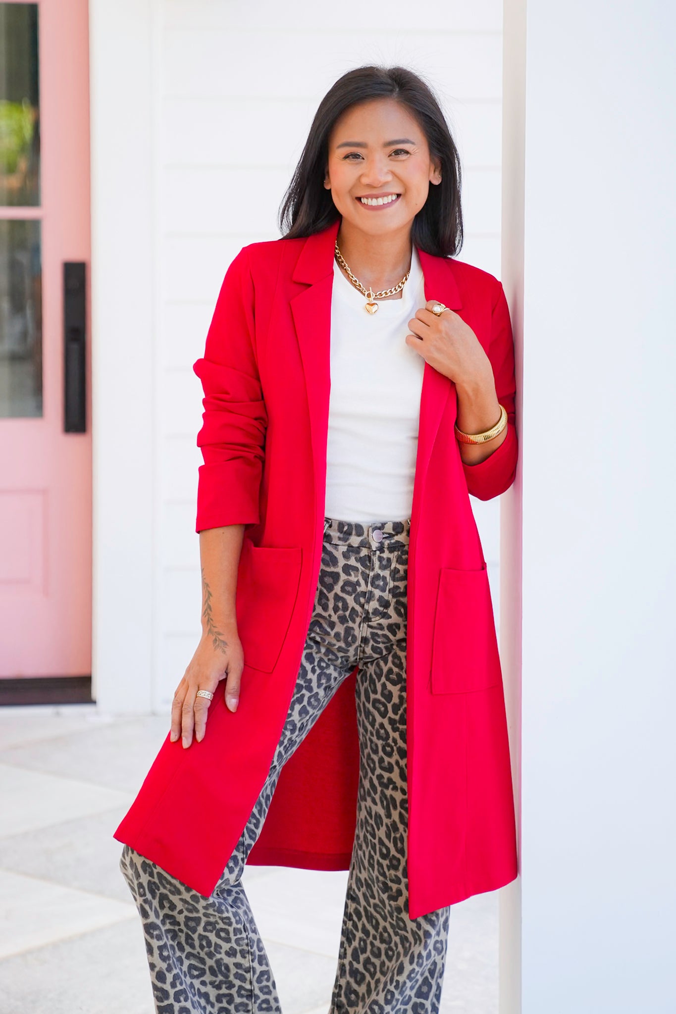 Door Buster! Plus/Reg Magic Chic Long Sleeve Midi Jacket