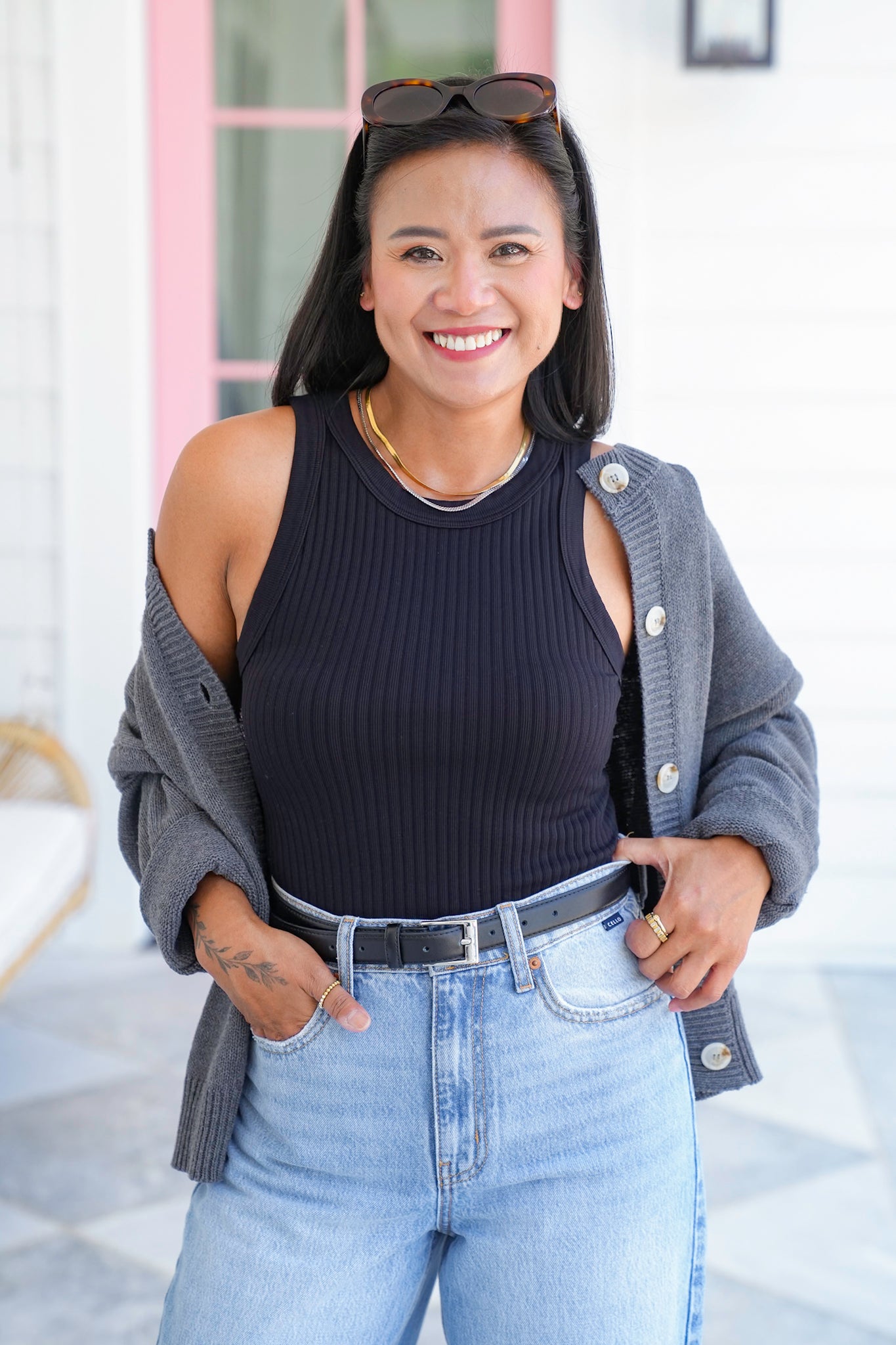Wide Ribbed Sleeveless Tank Top