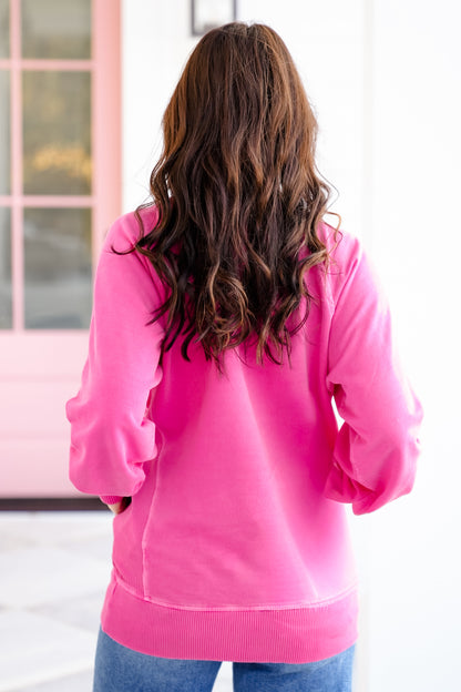 Poppy Day Door Buster! Plus/Reg Zenana Pigment Dyed French Terry Pullover with Pockets