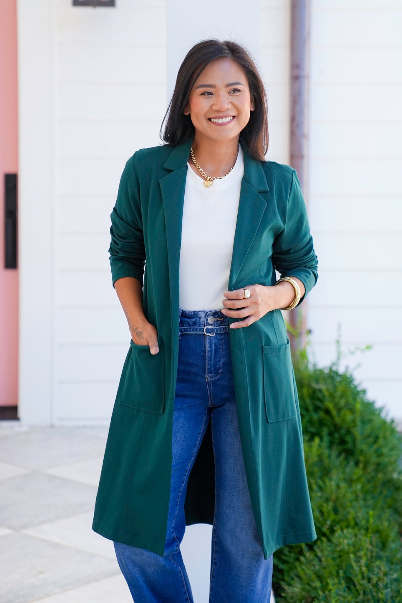 Door Buster! Plus/Reg Magic Chic Long Sleeve Midi Jacket