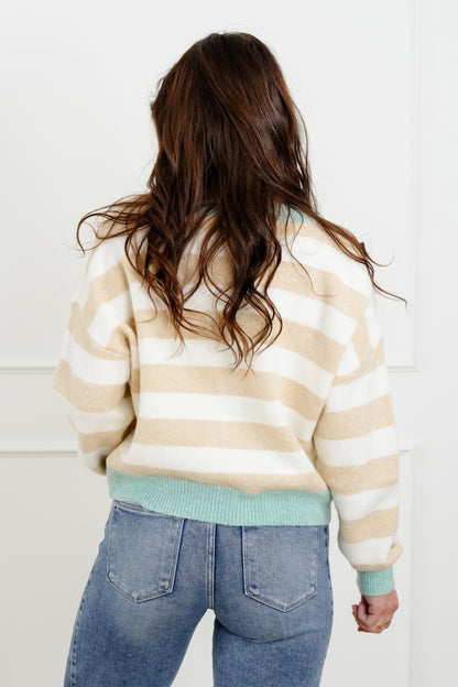 Restock! Stripe Long Sleeve Button Down Cardigan with Horses