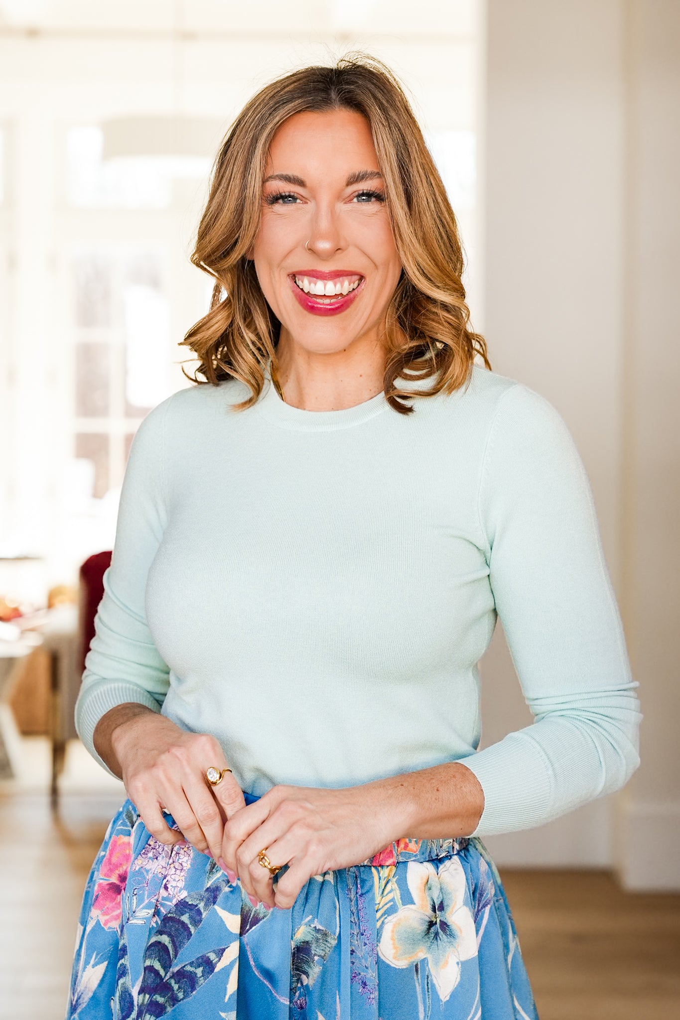 Solid Long Sleeve Crew Neck Sweater