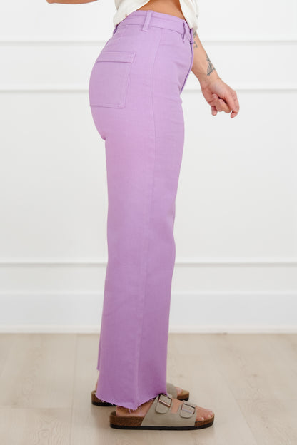 Stretch High Waisted Wide Leg Cropped Pants