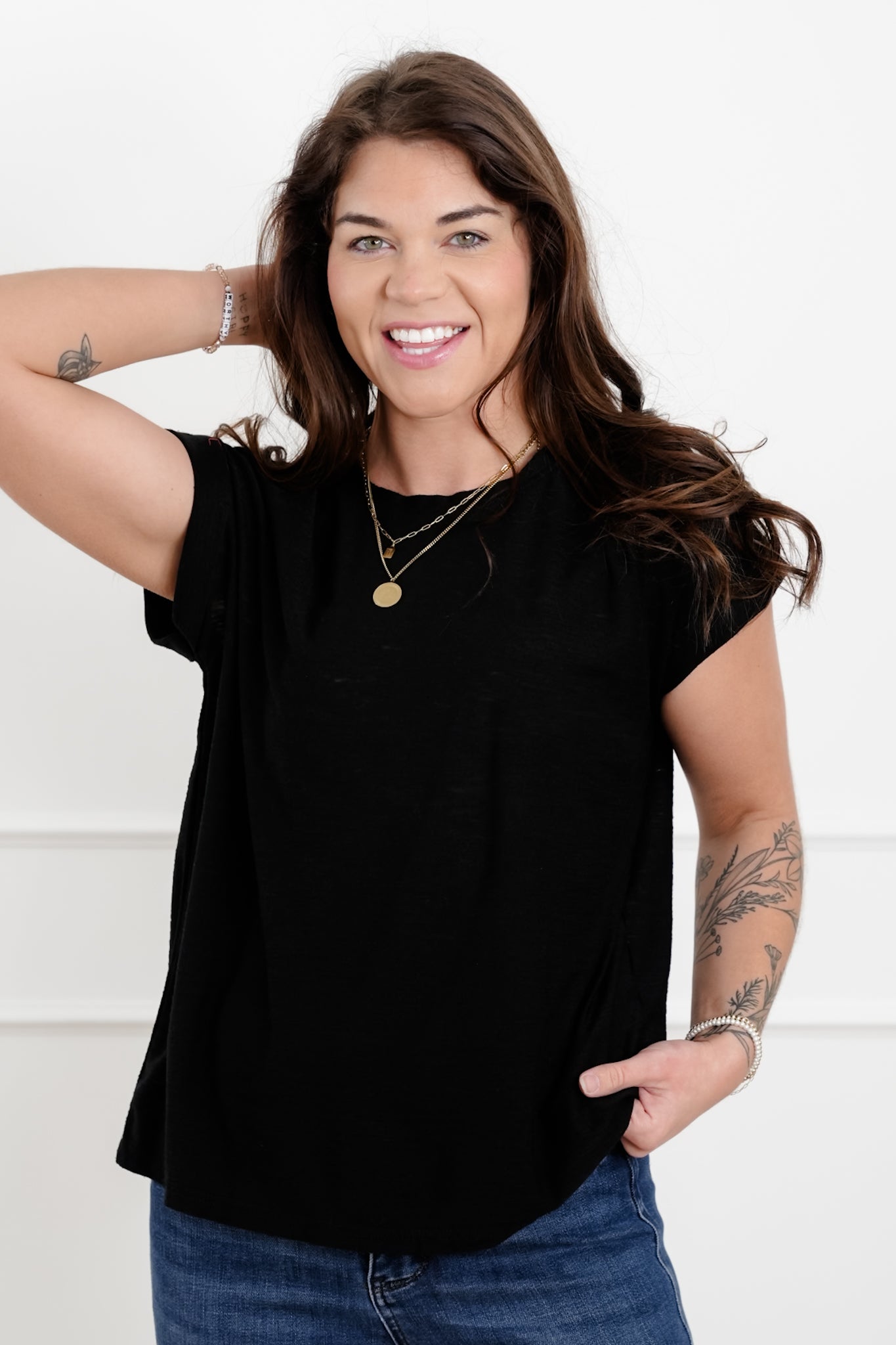 Door Buster! Zenana Slub Cuffed Sleeve Tee