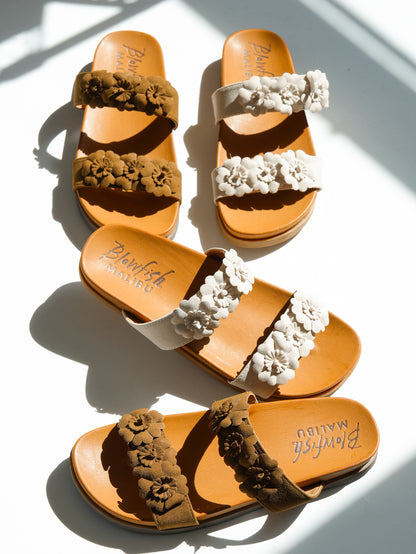 Blowfish Vegan Suede Floral Sandal