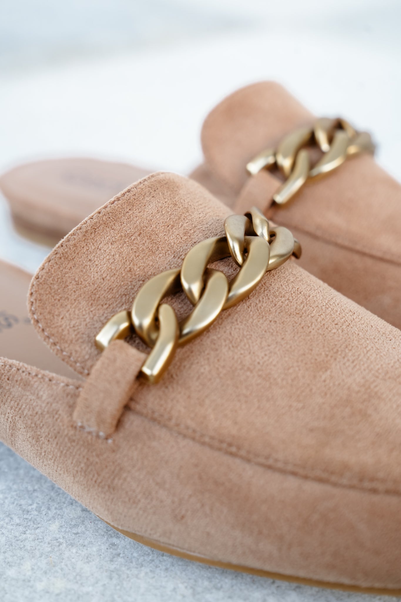 Corky's "Keep Sake" Vegan Suede Chain Detail Slip On Mule