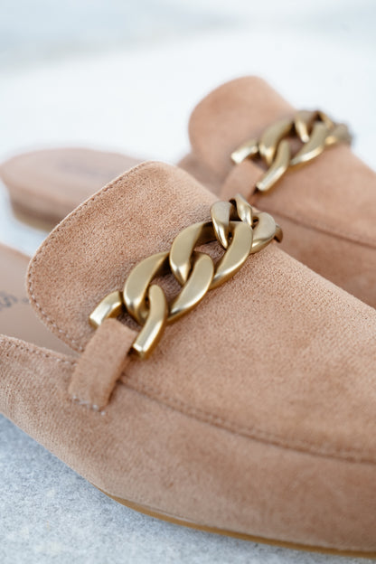 Corky's "Keep Sake" Vegan Suede Chain Detail Slip On Mule