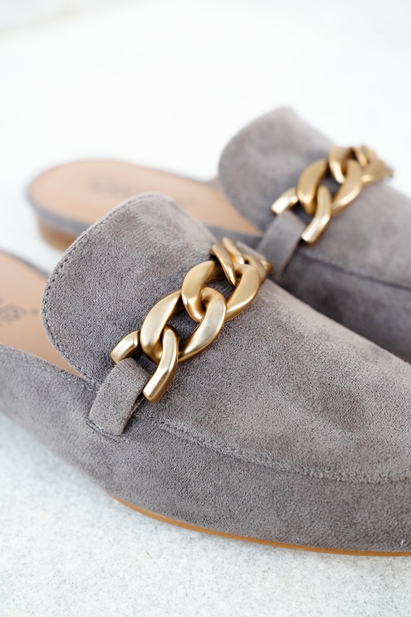 Corky's "Keep Sake" Vegan Suede Chain Detail Slip On Mule