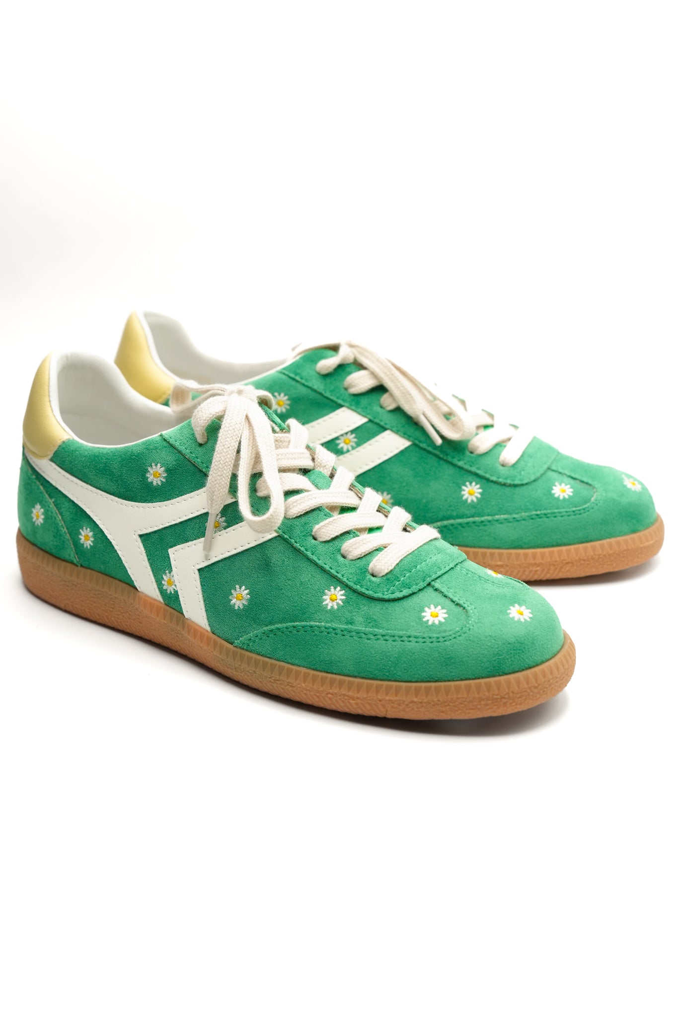 Daisy Embroidered Vegan Suede Retro Sneaker