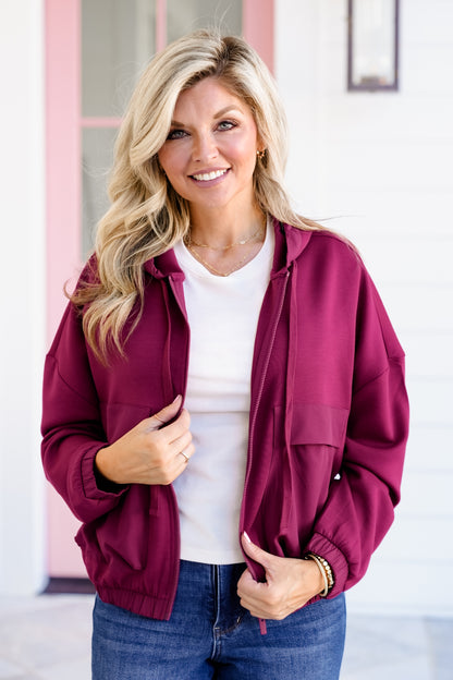 Poppy Day Door Buster! Zenana Soft Scuba Full Zip Hoodie Jacket