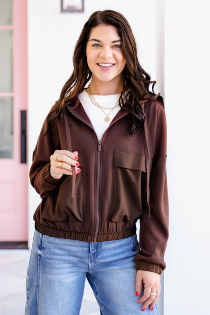 Poppy Day Door Buster! Zenana Soft Scuba Full Zip Hoodie Jacket