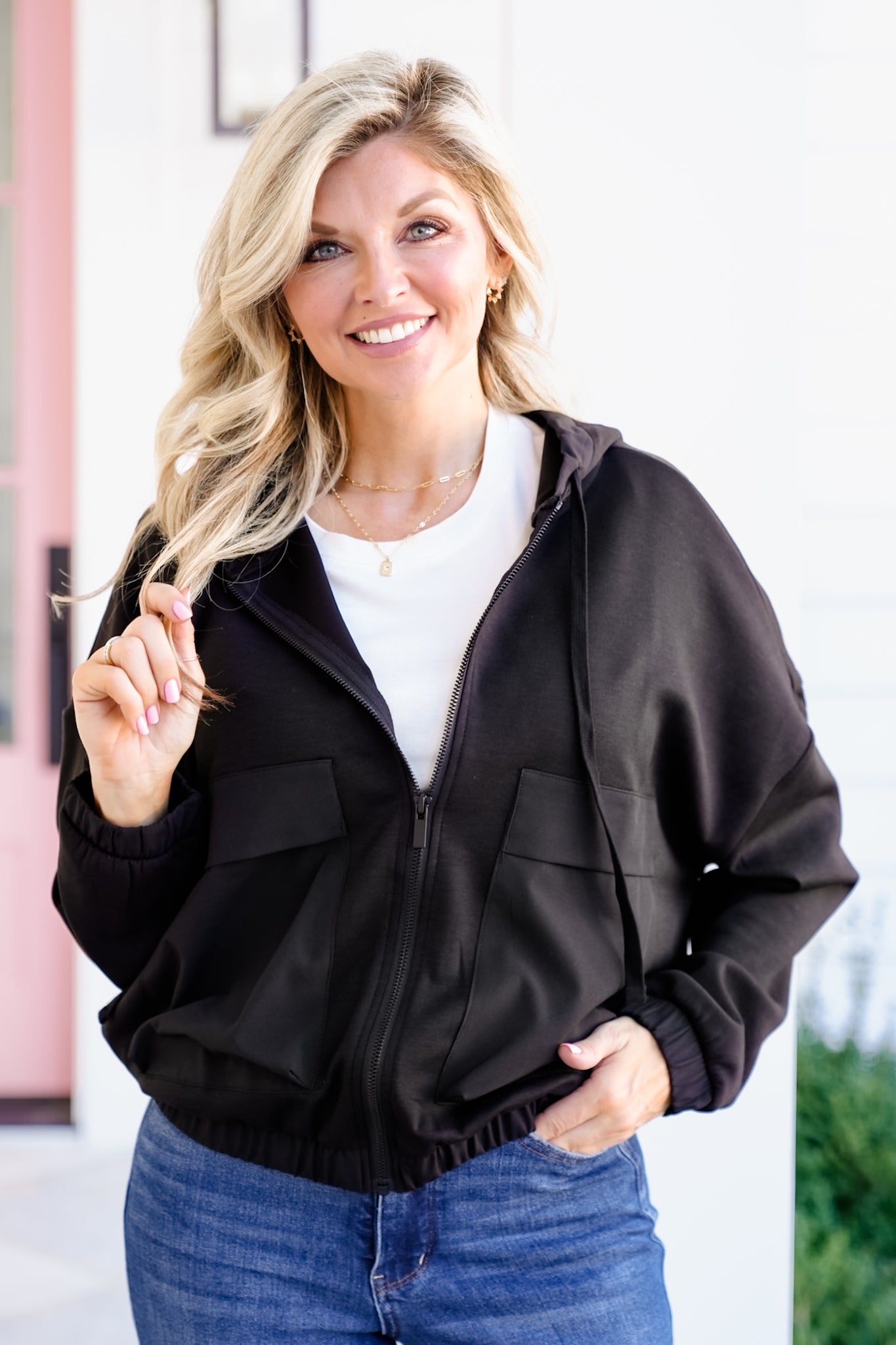 Poppy Day Door Buster! Zenana Soft Scuba Full Zip Hoodie Jacket