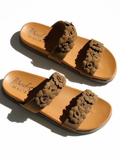 Blowfish Vegan Suede Floral Sandal