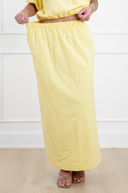 Short Sleeve Bubble Top with Elastic Waist Skirt