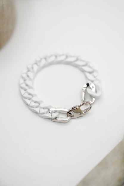 VH Victoria White & Silver Chain Link Bracelet